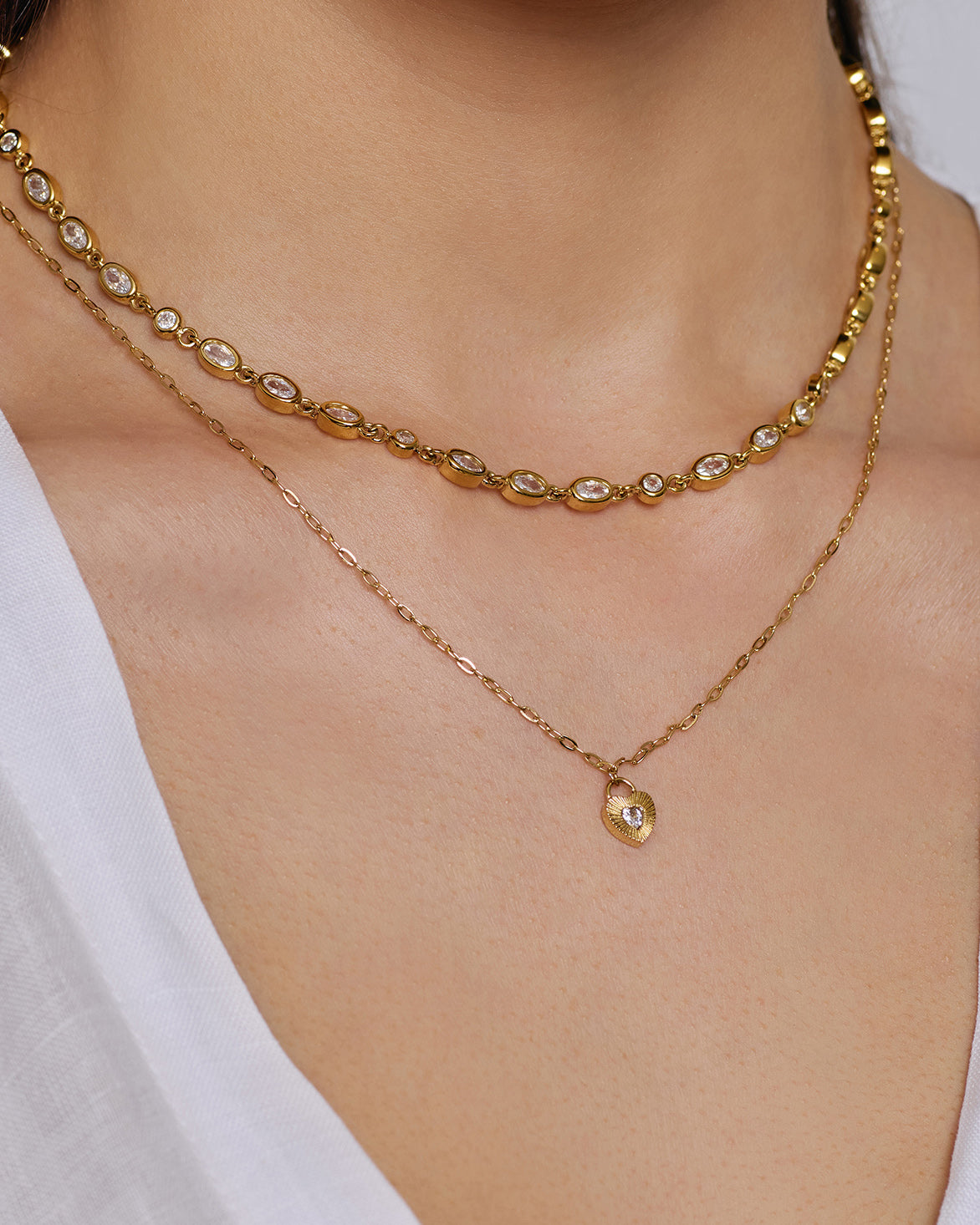 Ruby Heart Necklace - Stone