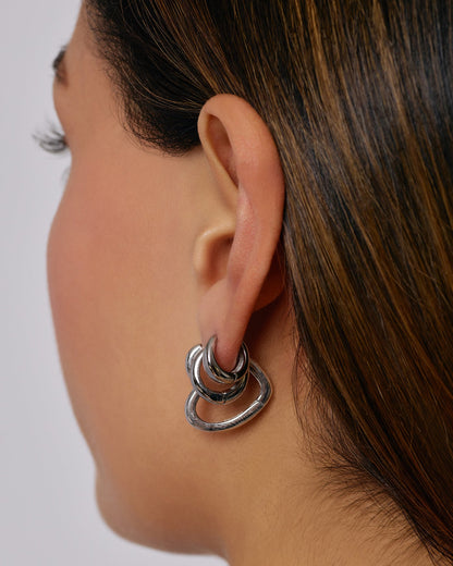 Sweetheart Silver Earrings - Large