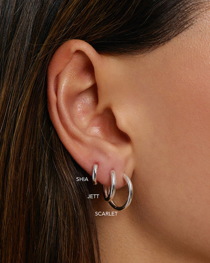 Scarlet Silver Hoop Earrings