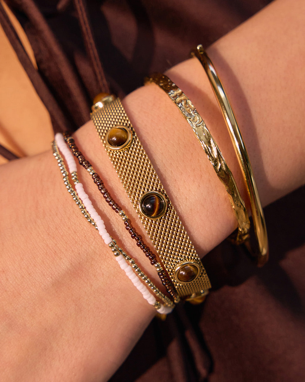 Sunshine Bracelet Stack - Coffee