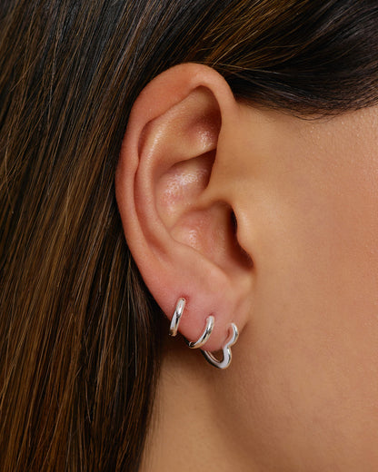 Sweetheart Silver Earrings - Small