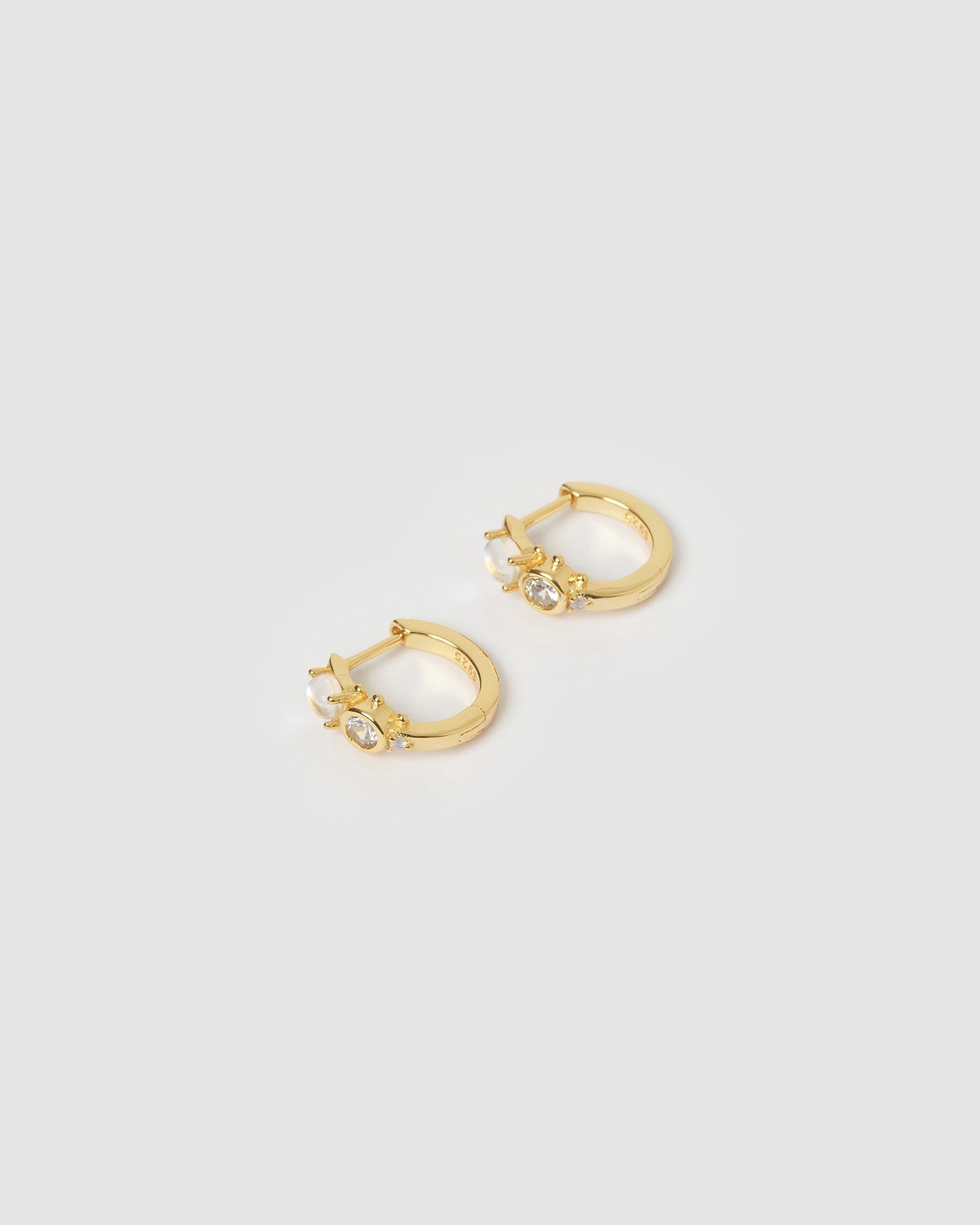 Santino Stone and Gold Huggie Earrings