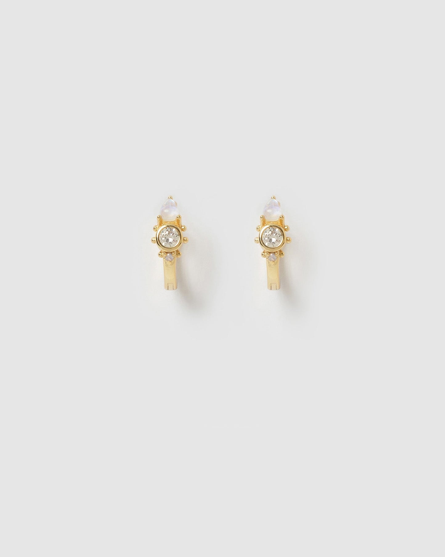 Santino Stone and Gold Huggie Earrings