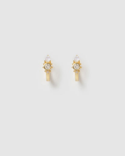 Santino Stone and Gold Huggie Earrings