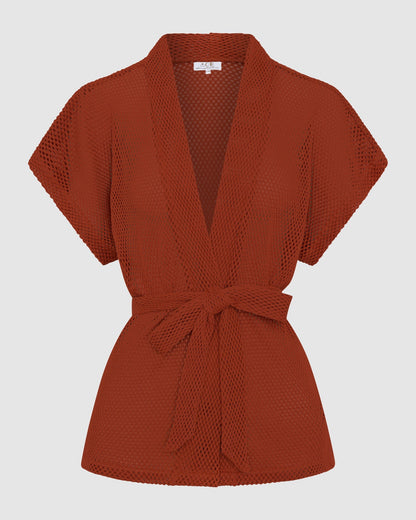 Sardinia Wrap Top - Apricot