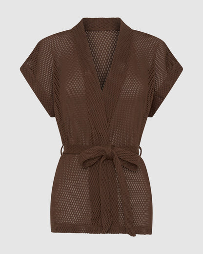 Sardinia Wrap Top - Chocolate