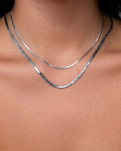 Shayla Silver Snake Chain Necklace