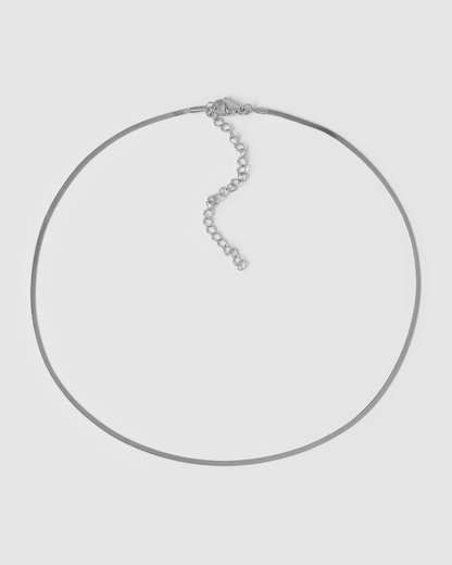 Shayla Silver Snake Chain Necklace