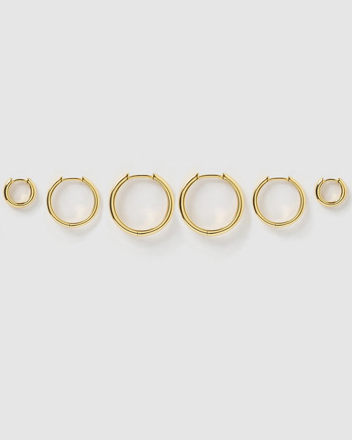 Smooth Hoop Earring Stack - Gold