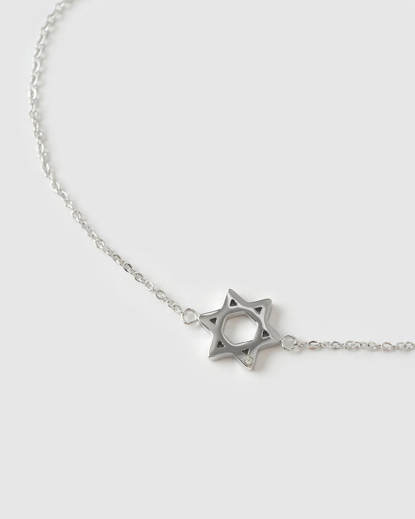 Star Of David Charm Silver Bracelet