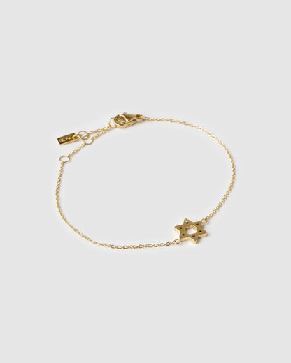 Star Of David Charm Gold Bracelet
