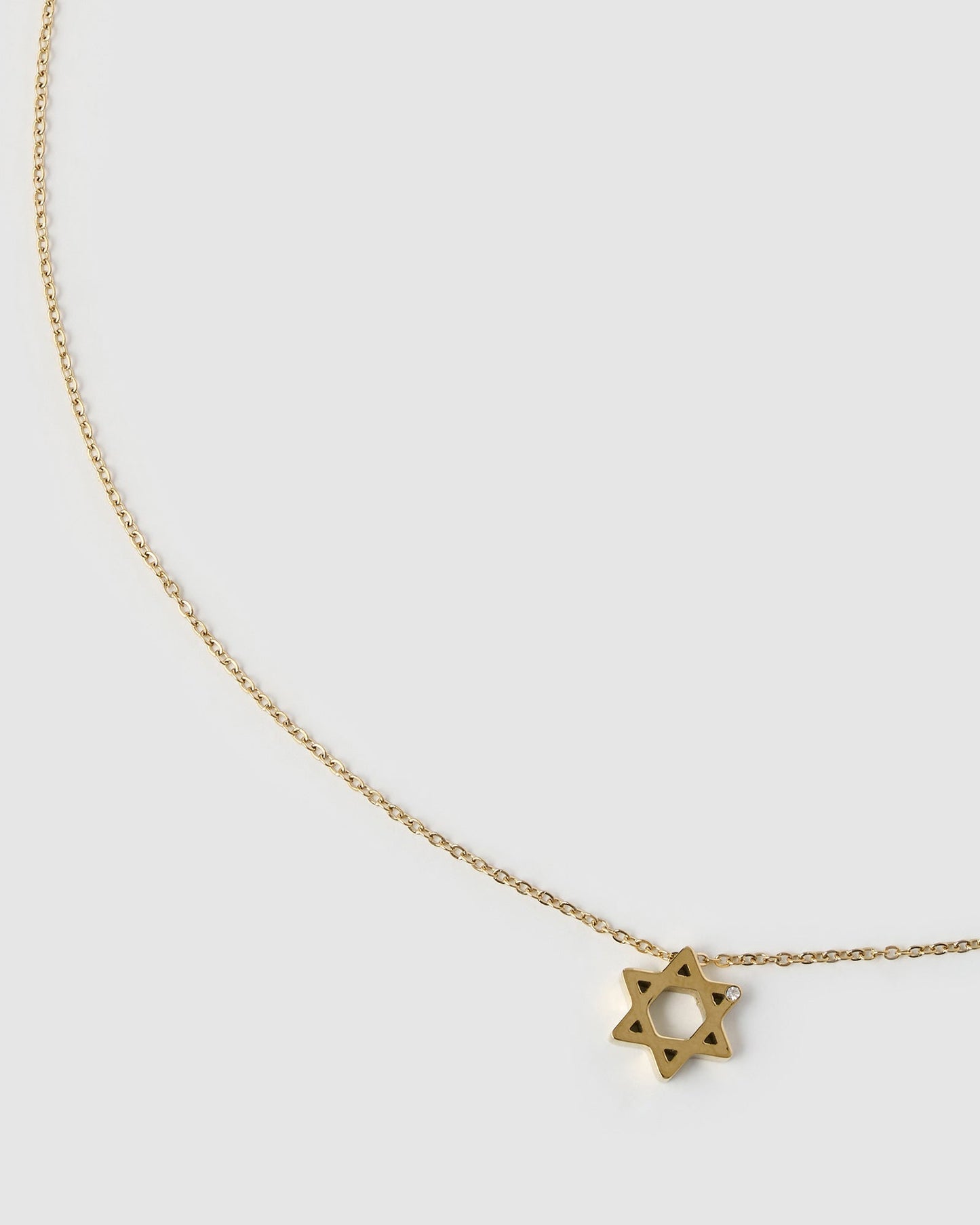 Star Of David Charm Gold Necklace