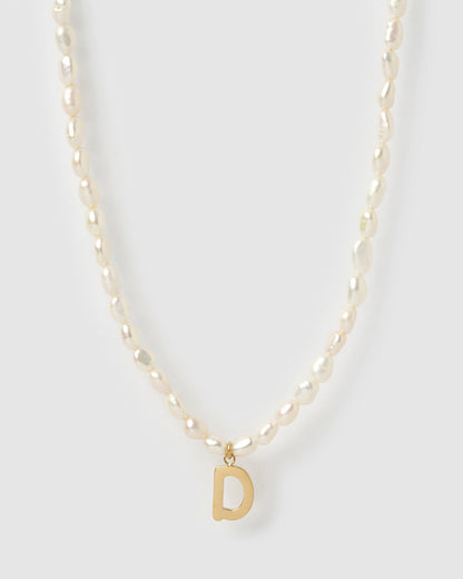 Statement Letter Pearl Necklace