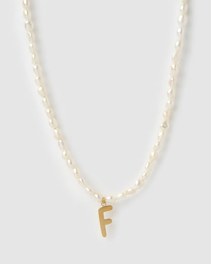 Statement Letter Pearl Necklace