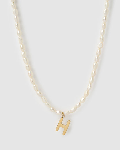 Statement Letter Pearl Necklace