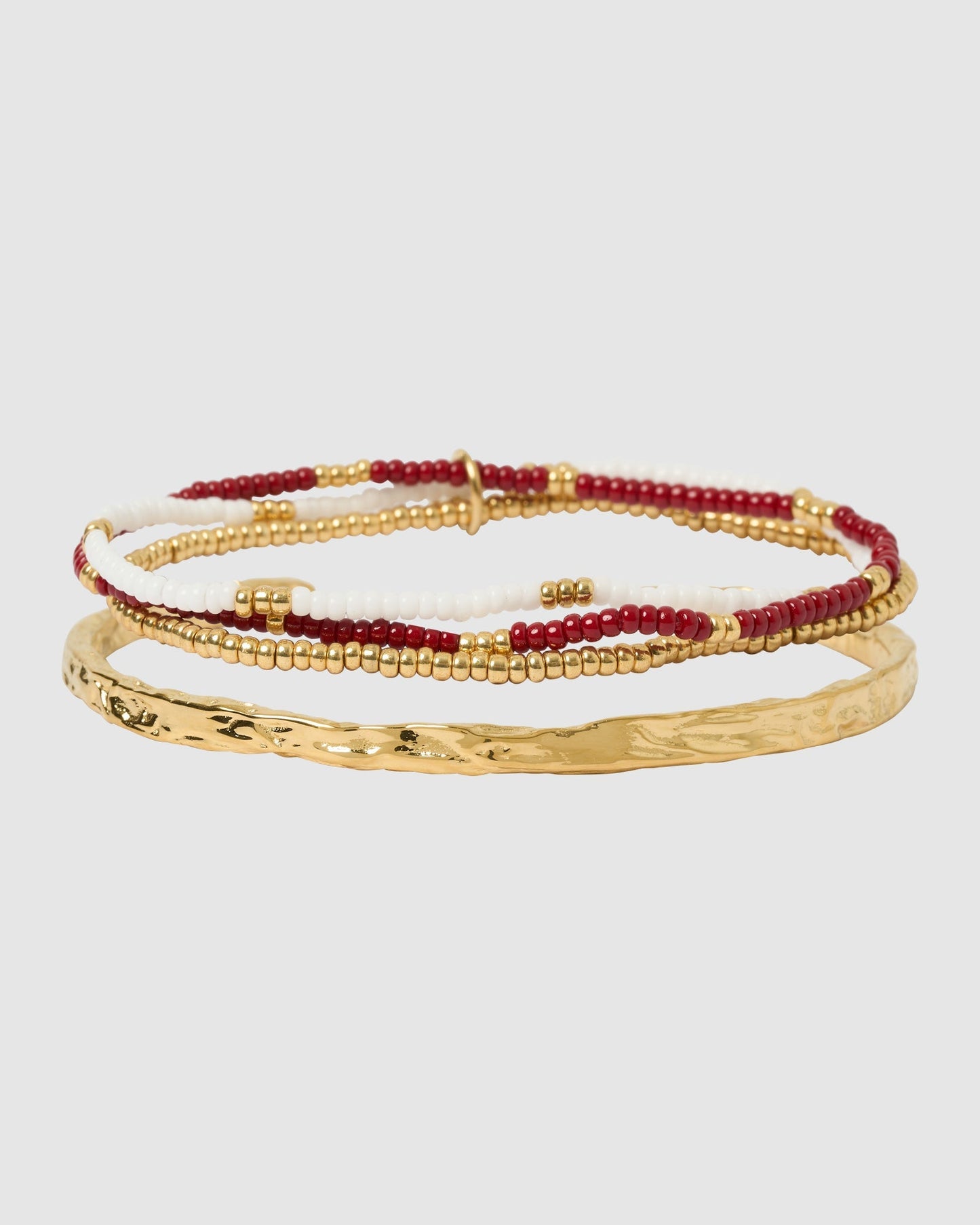 Sunshine Bracelet Stack - Burgundy