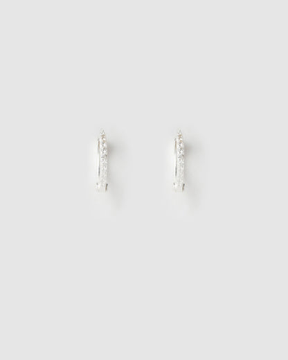 Tabitha Silver Huggie Earrings