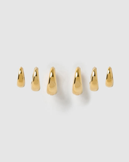 Triple Max Earring Stack - Gold