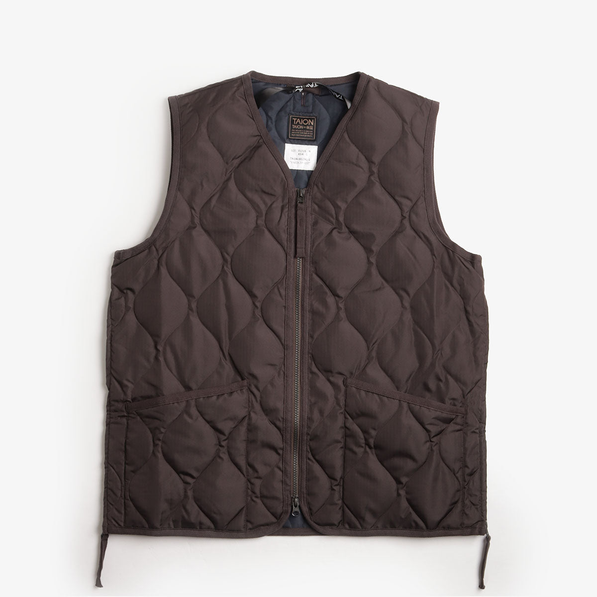 Taion Military Zip V Neck Down Vest