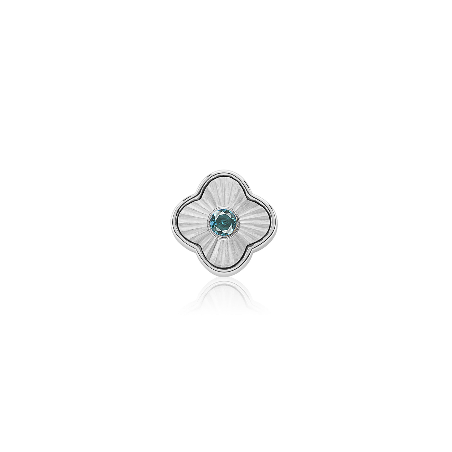 Textured Clover Charms (Silver) - &