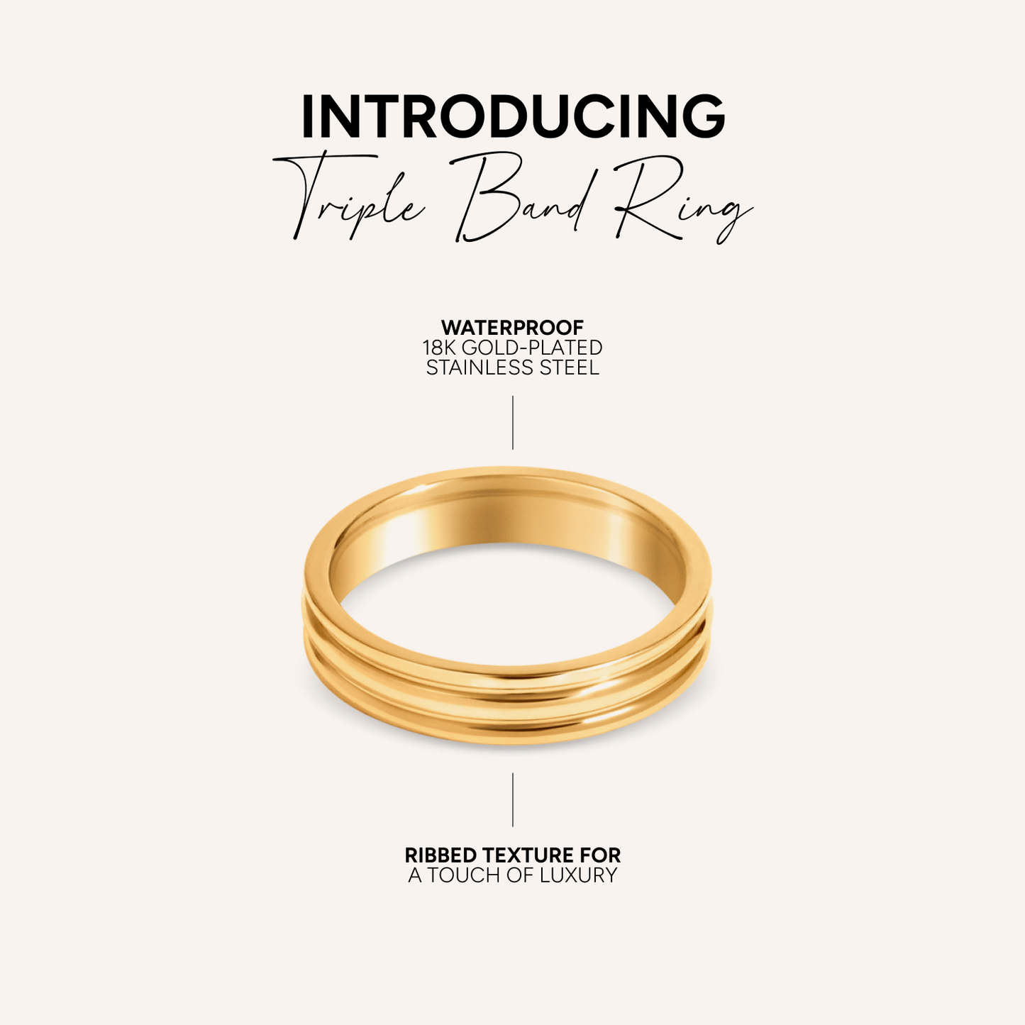 Triple Band Ring (Gold)