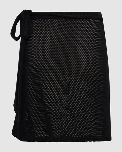 Verona Mini Wrap Skirt - Liquorice
