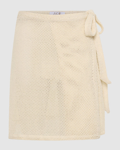 Verona Mini Wrap Skirt - Coconut