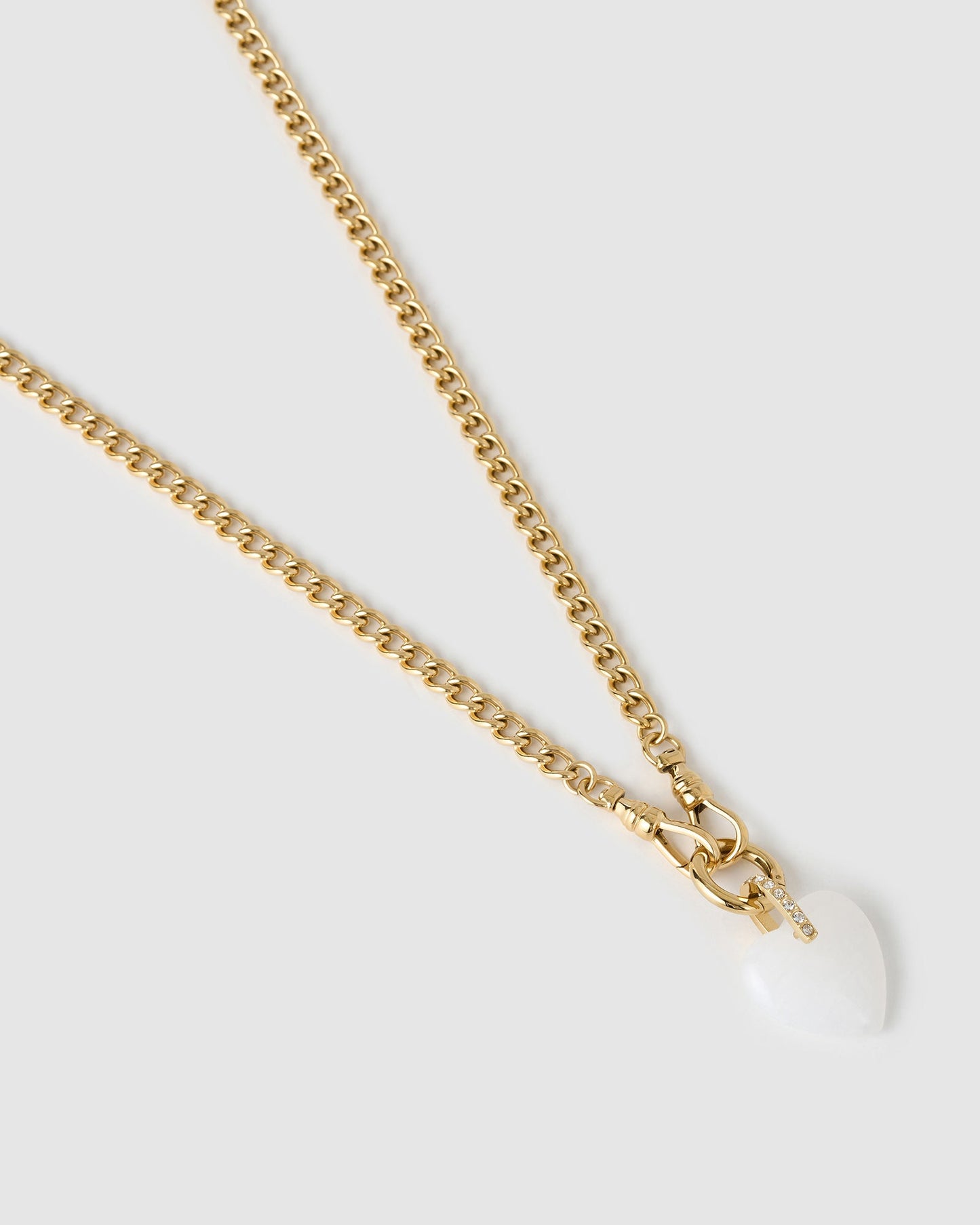 Violet Heart Necklace - White Agate