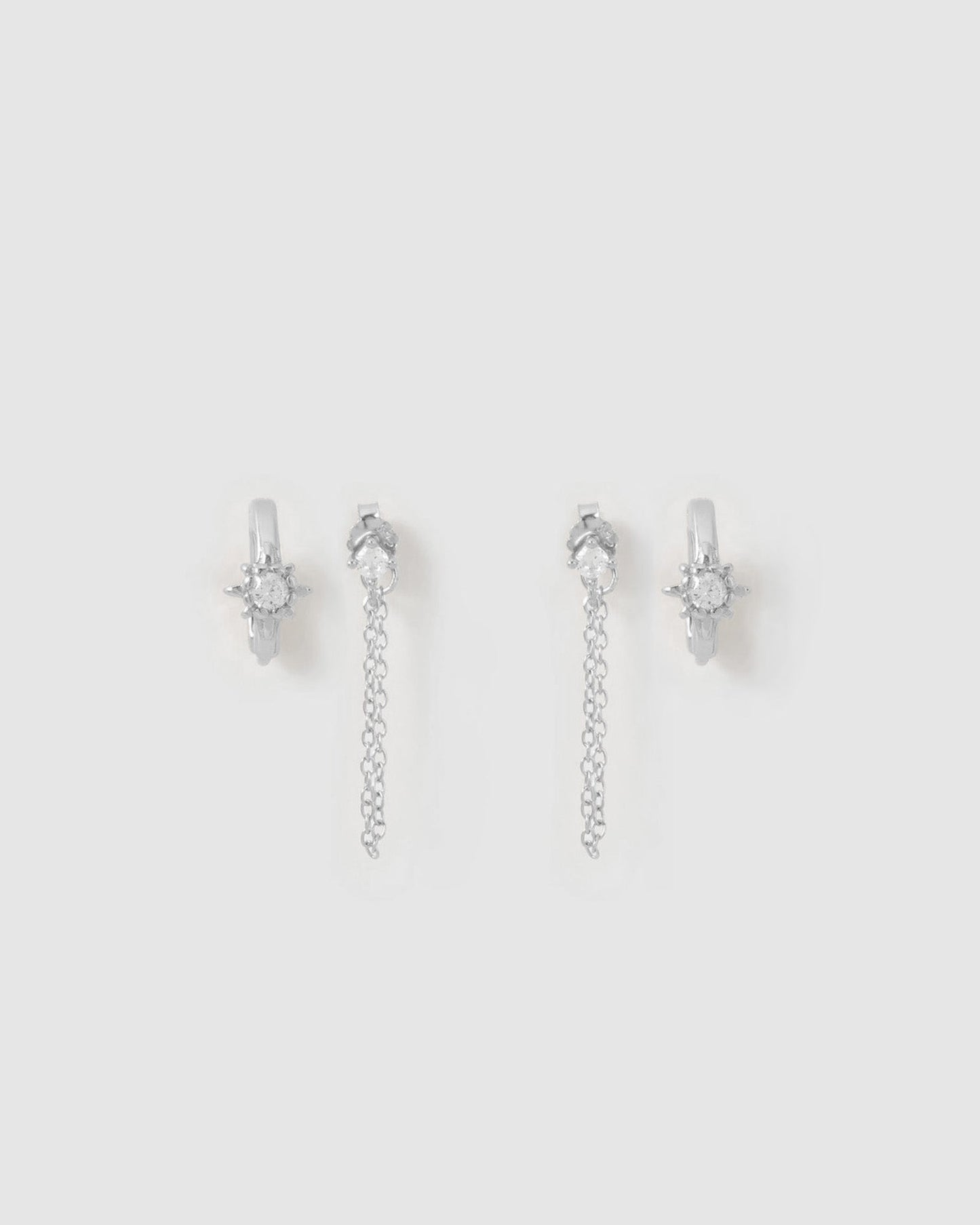 Vivia Earring Stack - Silver