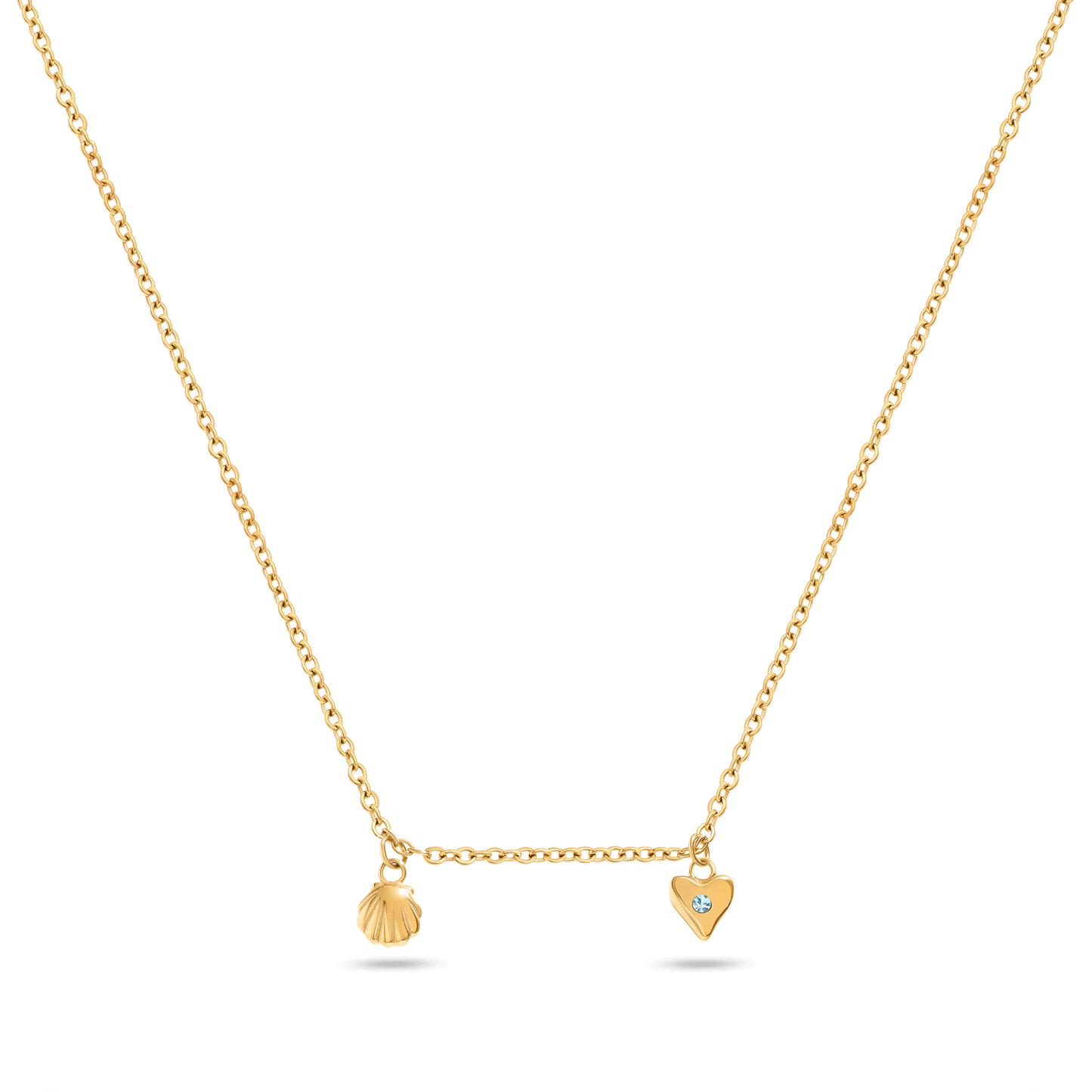 Written In The Sand Mini Charm Necklace (Gold)