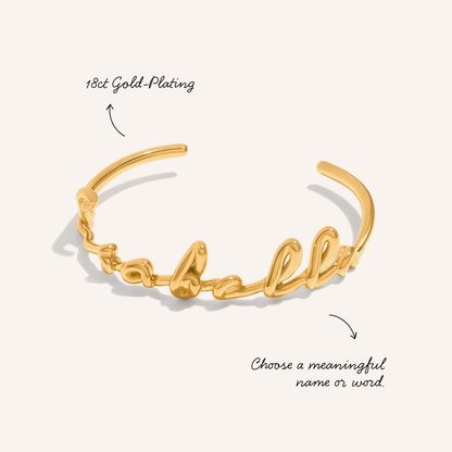 Written In The Sand Custom Name Bangle (Gold)