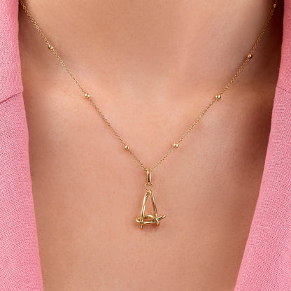 Written in The Sand Initial Necklace (Gold)