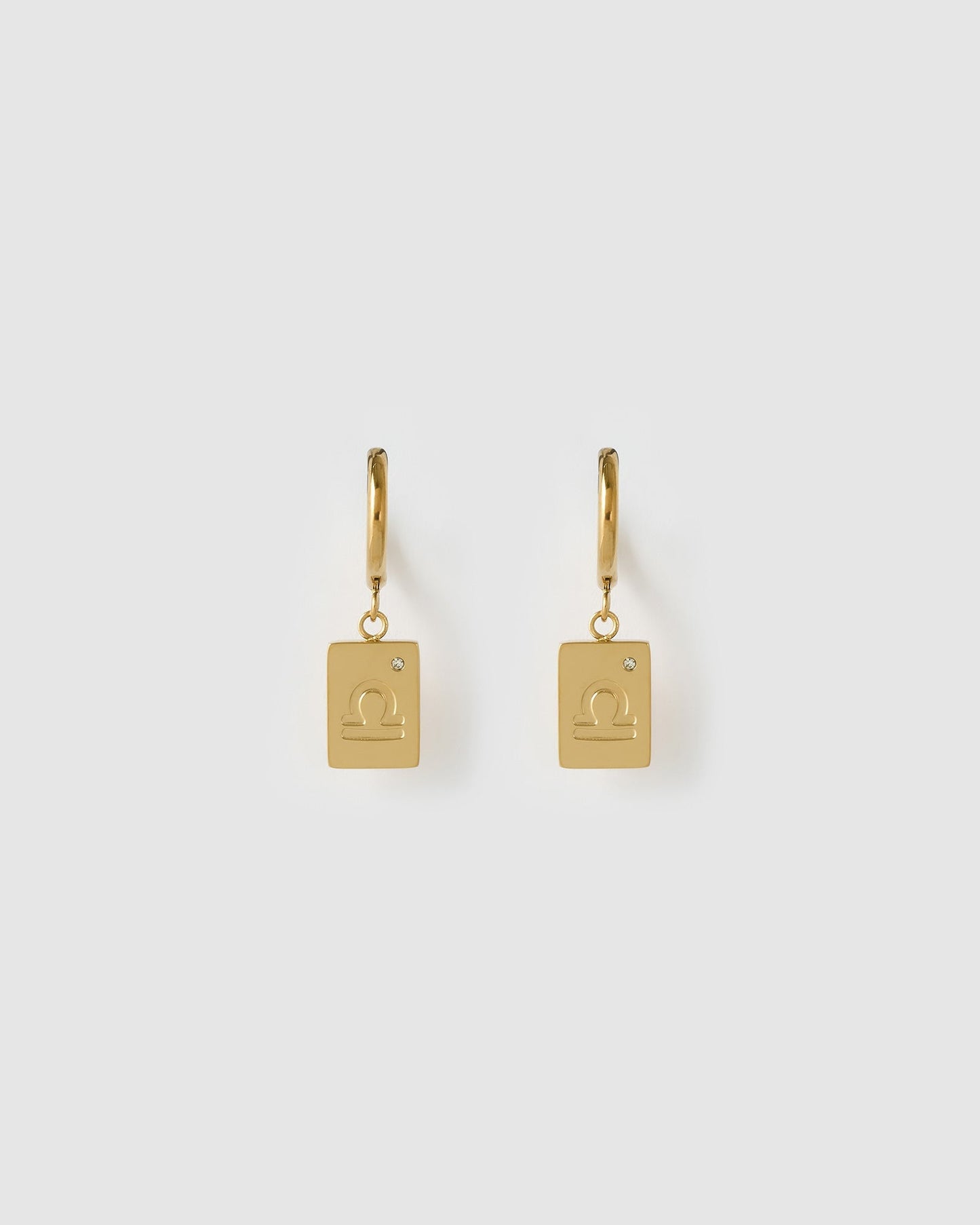 Zodiac Gold Tag Earrings