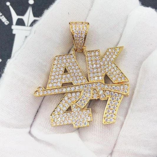 AK47 Design Iced Out Hip Hop Pendant