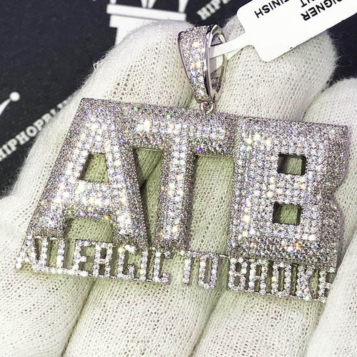 Allergic to Broke ATB CZ Hip Hop Bling Bling Pendant