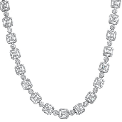 Baguette and Cluster Link CZ Iced Bling Chain