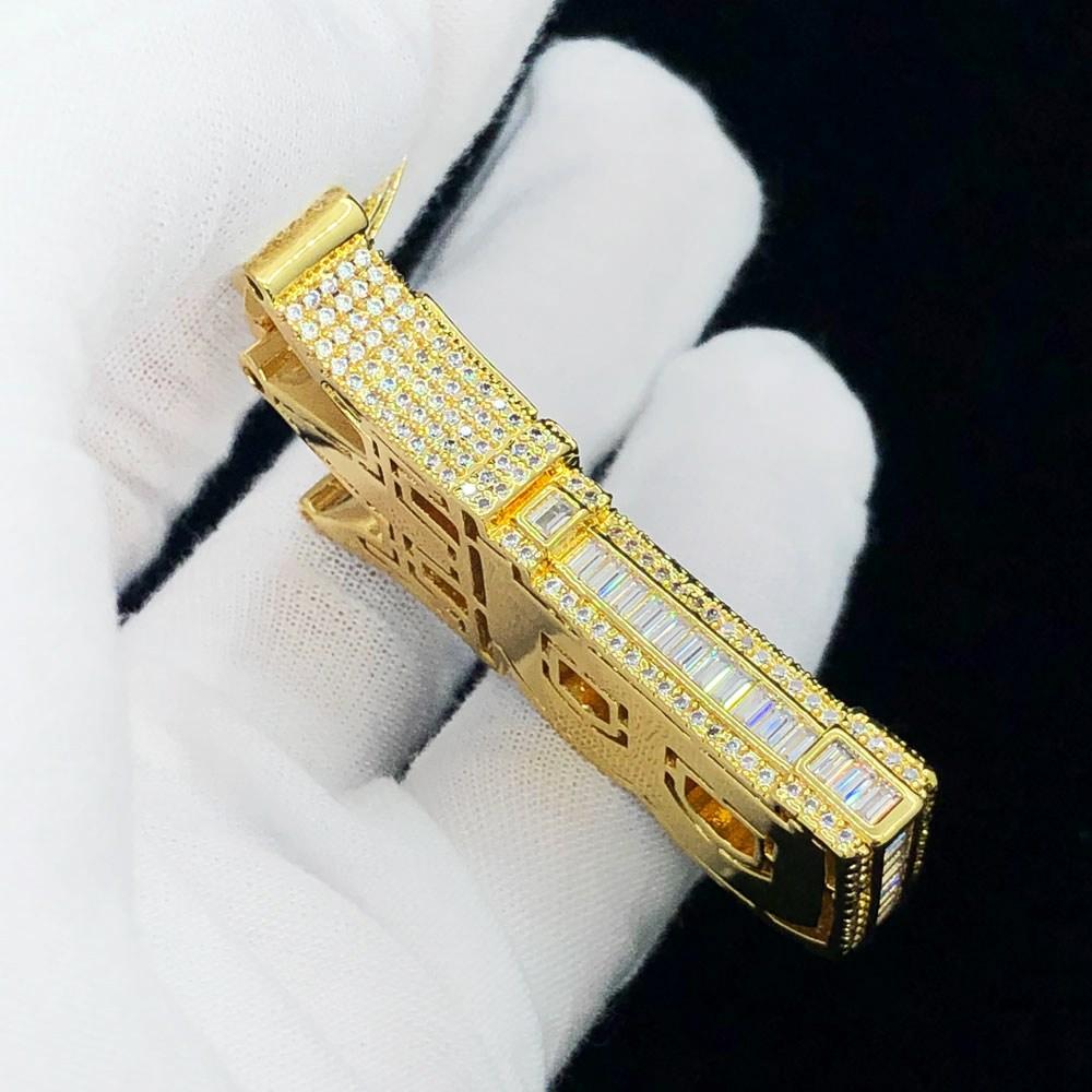 Baguette Hip Hop Bling Logo Pendant