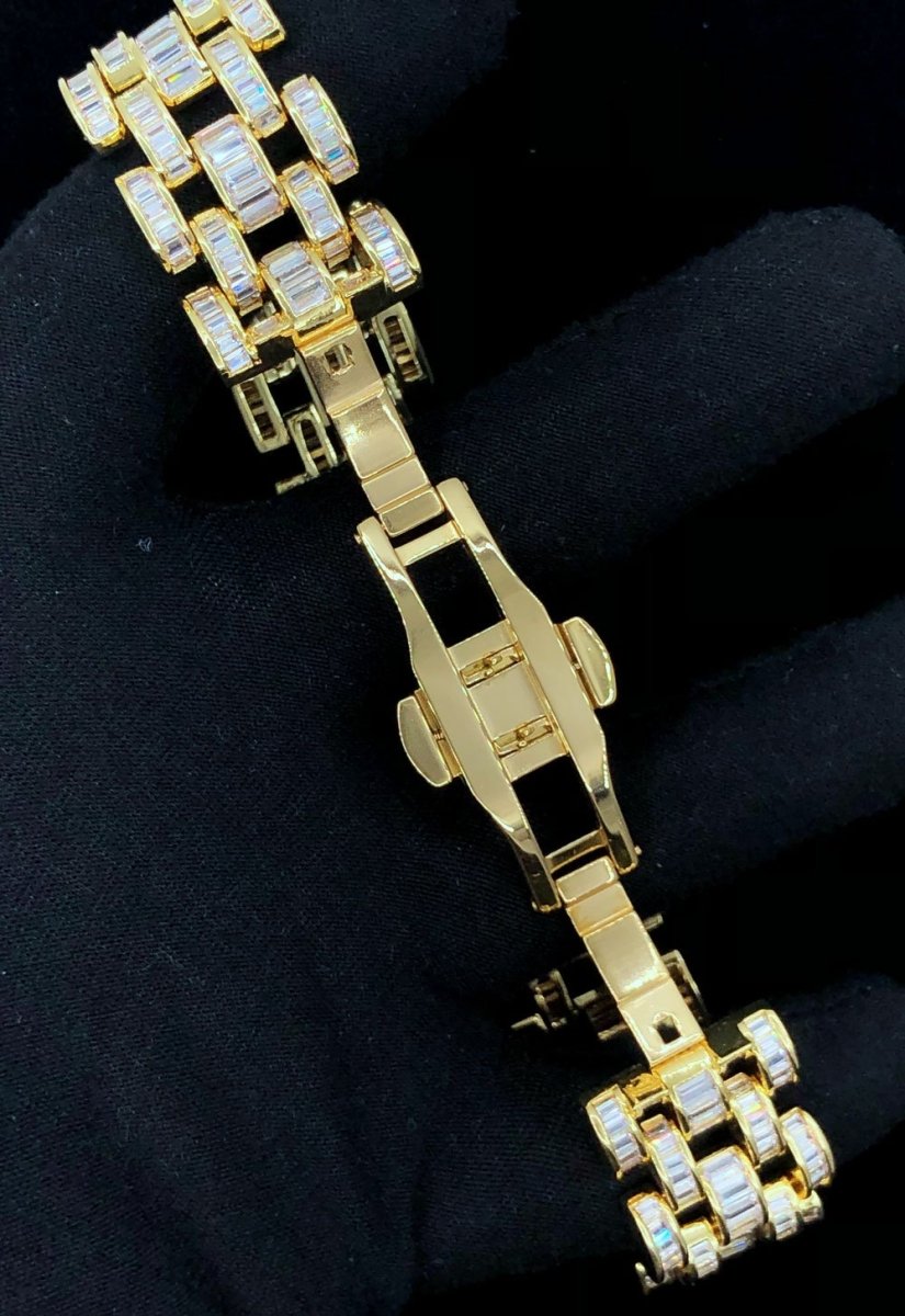 Baguette Jubilee CZ Iced Out Hip Hop Bling Bracelet
