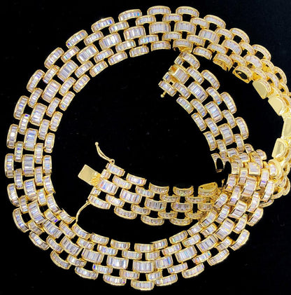 Baguette Jubilee Hip Hop Bling Bling CZ Iced Out Chain