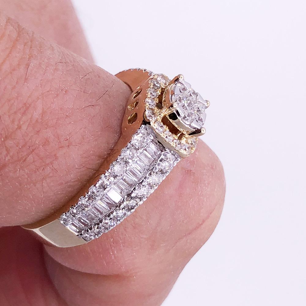 Baguette Solitaire Diamond Ring 1.37cttw 10K Yellow Gold