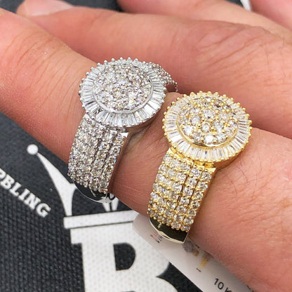Baguette Sunburst Diamond Ring 2.18cttw 10K Gold