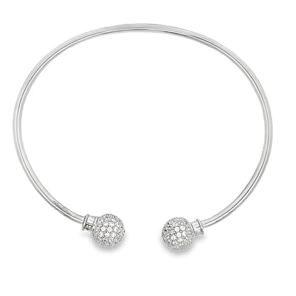 Ball CZ Bracelet .925 Sterling Silver