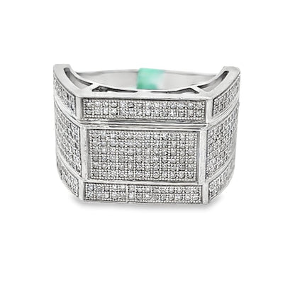 Baller 1.06cttw Diamond Ring .925 Sterling Silver
