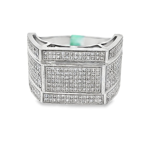 Baller 1.06cttw Diamond Ring .925 Sterling Silver