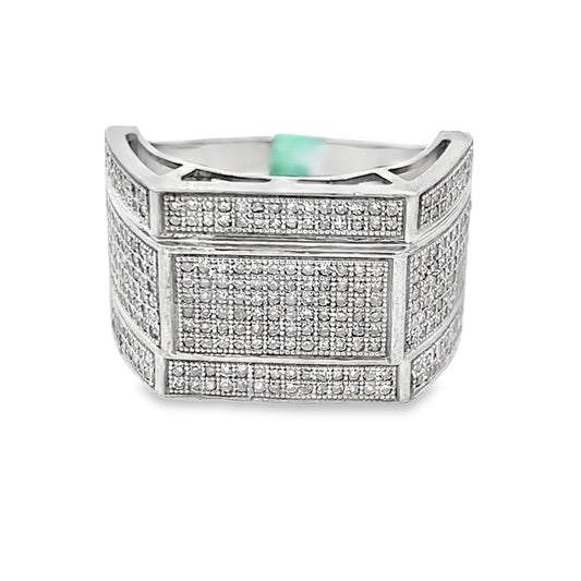 Baller 1.06cttw Diamond Ring .925 Sterling Silver