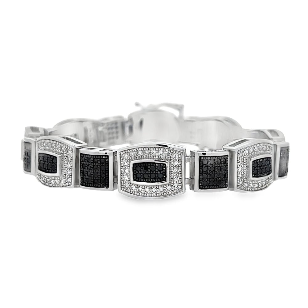 Baller Link Black & White CZ Hip Hop Bracelet