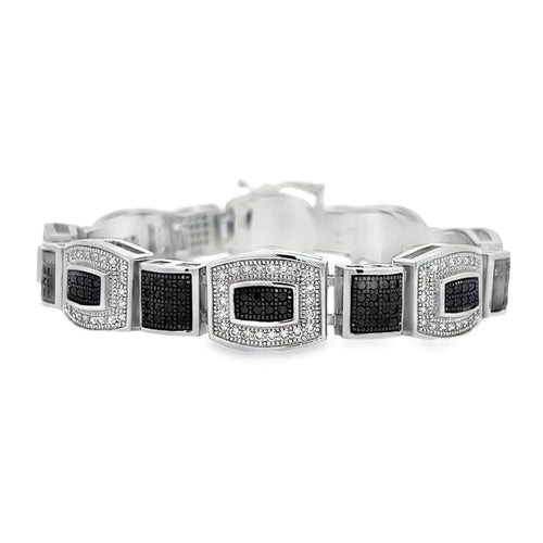 Baller Link Black & White CZ Hip Hop Bracelet