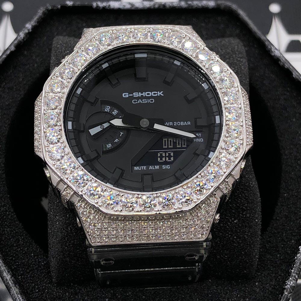 Big Boy Moissanite VVS Iced Out G Shock GA2100 Custom Watch 8.50 Carat