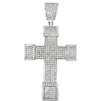 Big Chunk Cross CZ Iced Out Pendant