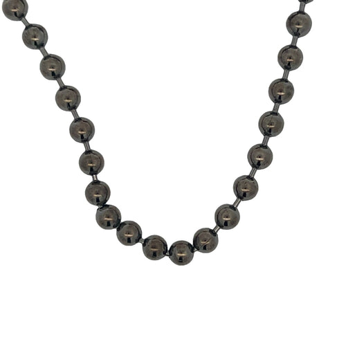 Black 4MM Bead Chain .925 Sterling Silver